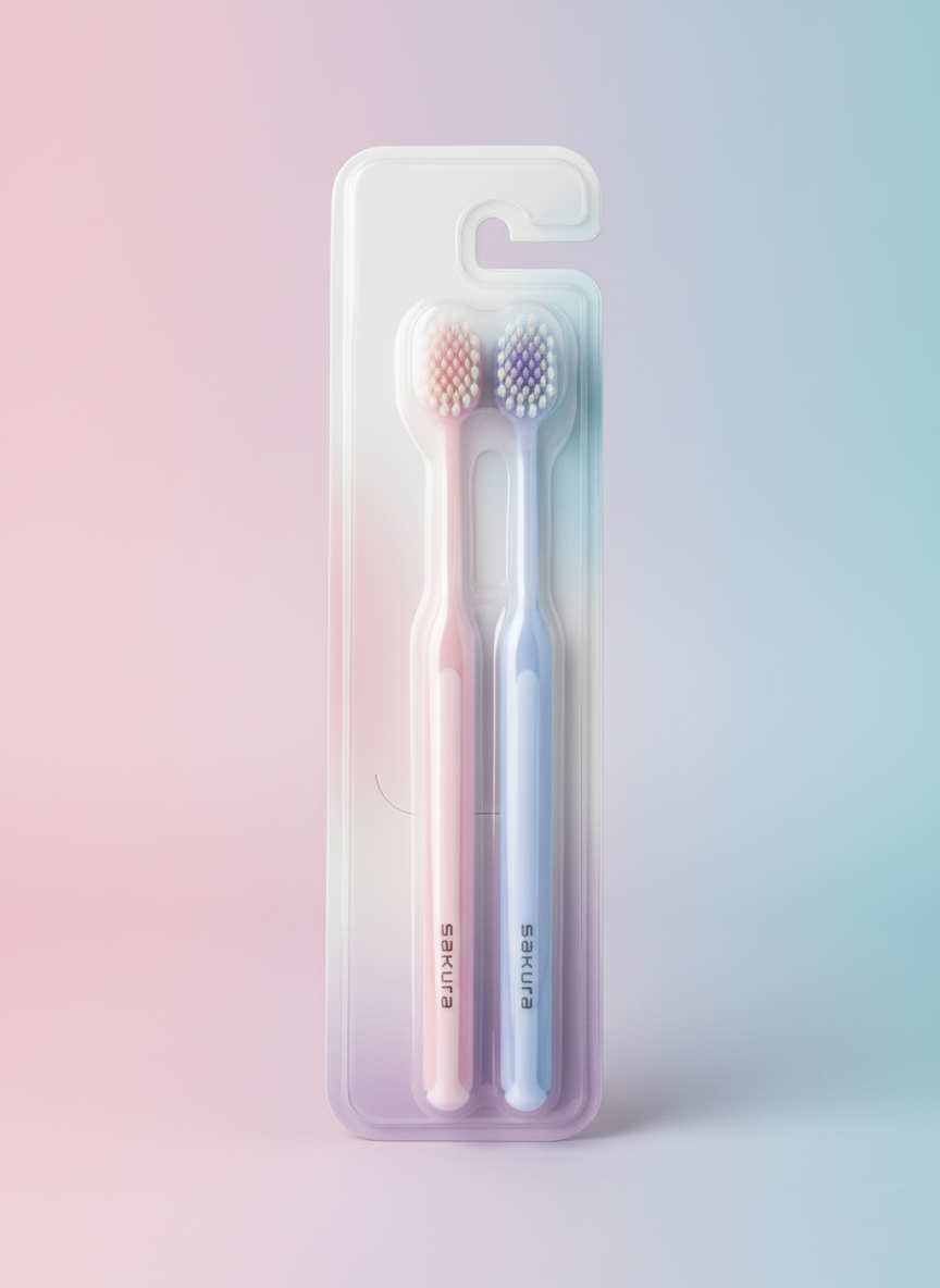 Premium Fresh Soft Bristle Toothbrushes for His & Hers Sparkling Smiles (Pink, Purple)