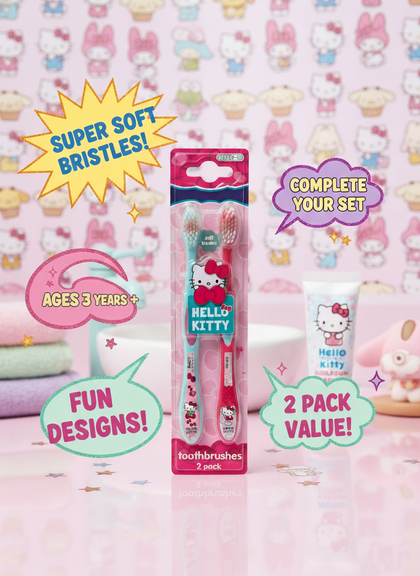 Hello Kitty toothbrush set with colorful packaging