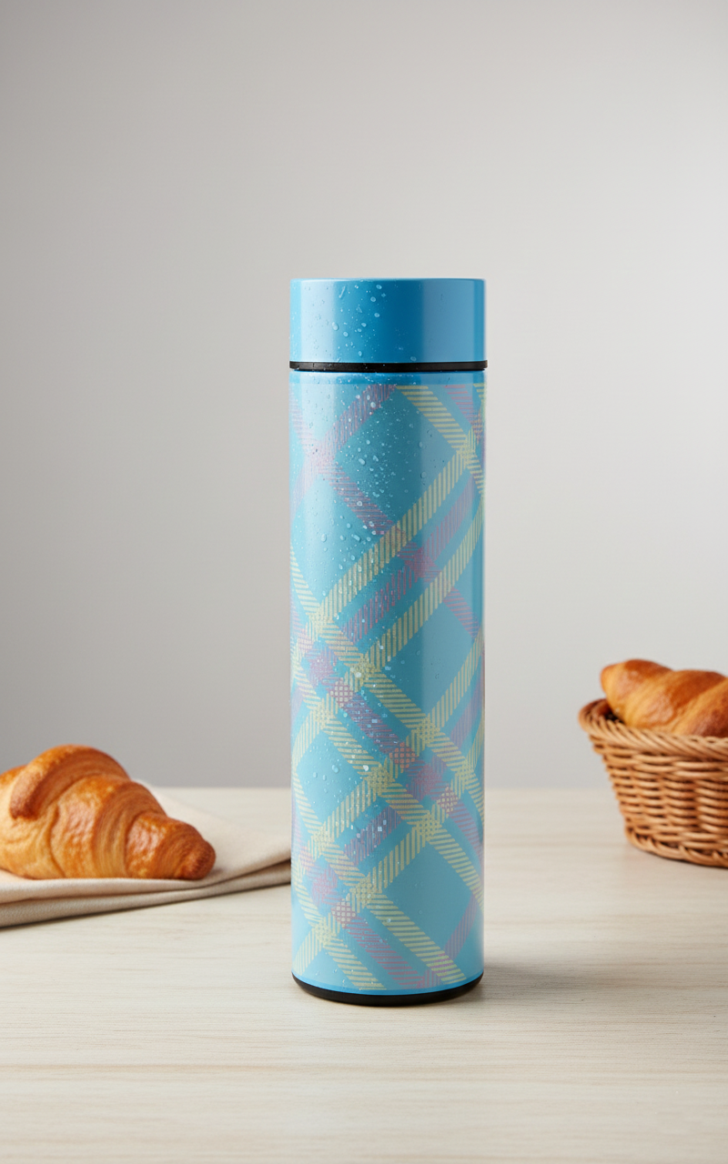 Smart Temperature Display Vacuum Mug – Touch Sensor Lid | Leak-Proof & 360° Insulated - S.Blue