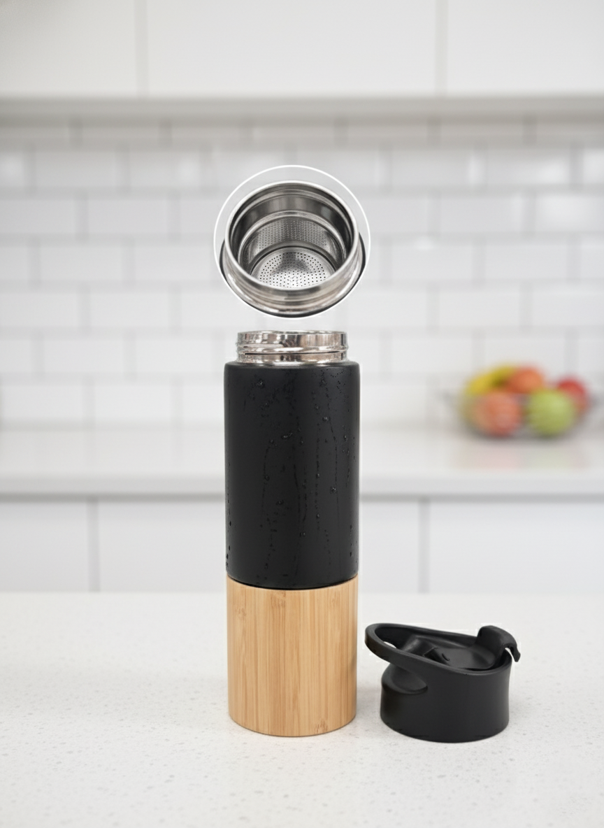 Premium Vacuum Coffee Flask: Your Stylish Companion for Perfect Temperature Drinks (Black)