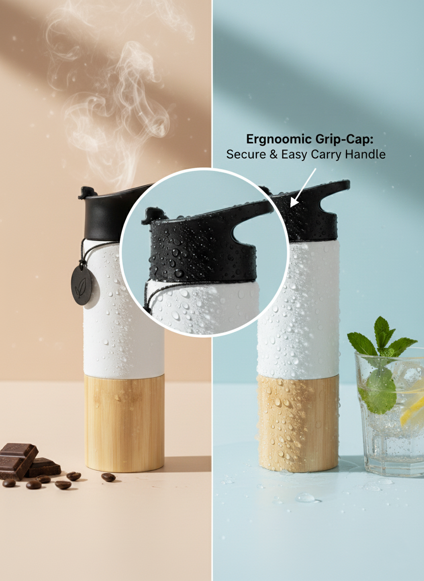 Premium Vacuum Coffee Flask: Your Stylish Companion for Perfect Temperature Drinks (White)