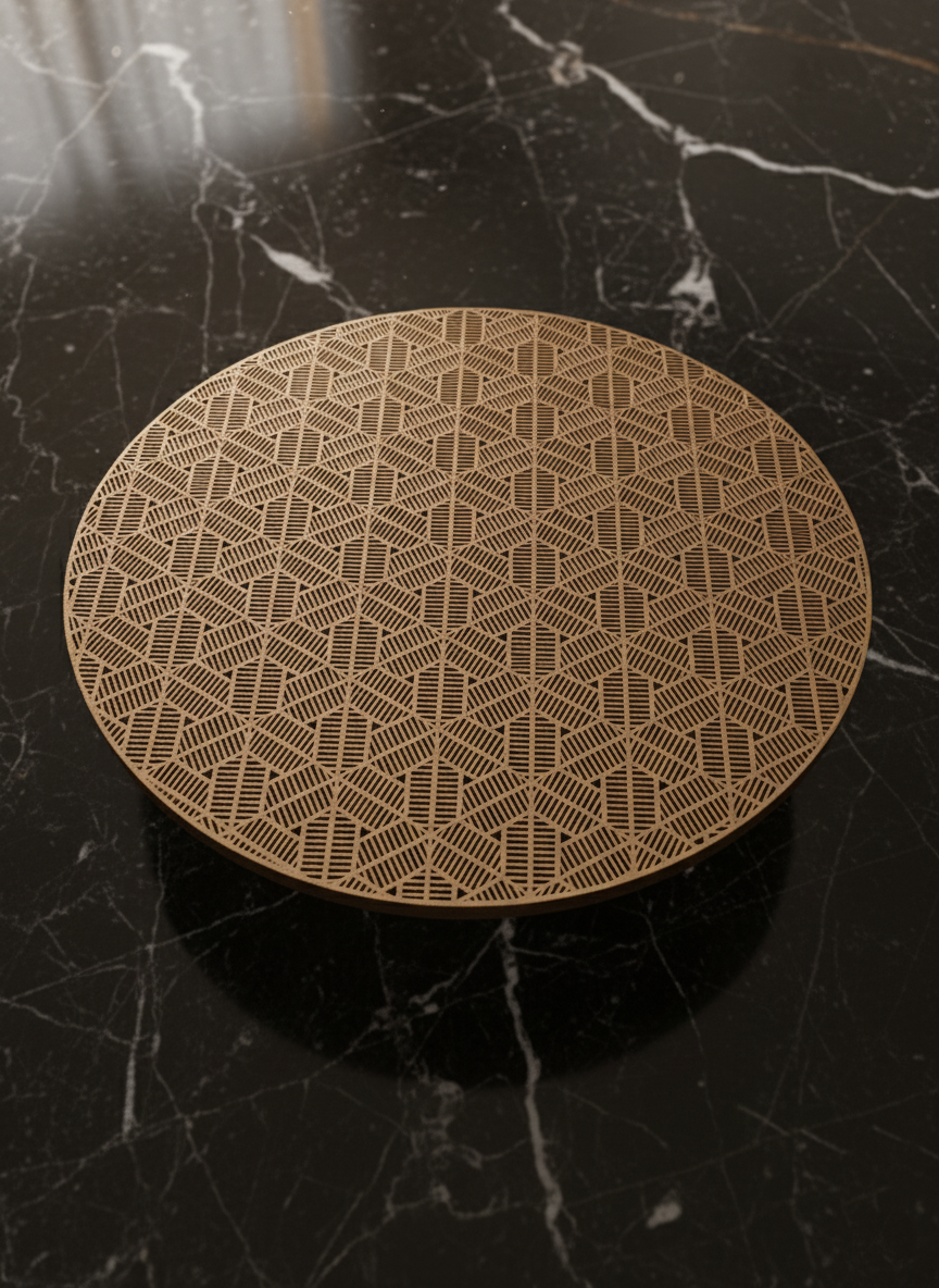 Luxury Golden Geometric Table Mat – Modern Elegance for Every Setting